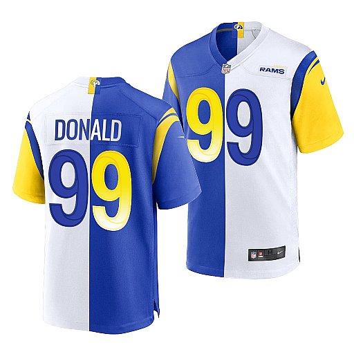 Men's Royal/White Los Angeles Rams #99 Aaron Donald Split Stitched Football Jersey